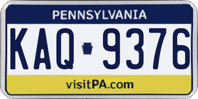 PA license plate KAQ9376