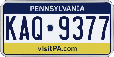 PA license plate KAQ9377