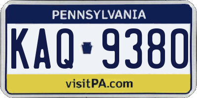 PA license plate KAQ9380