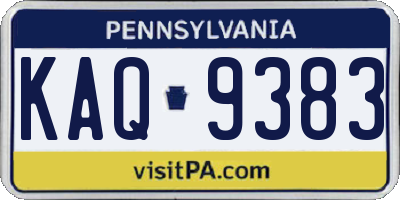 PA license plate KAQ9383