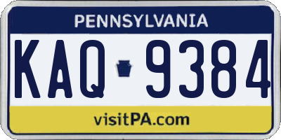 PA license plate KAQ9384