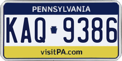 PA license plate KAQ9386