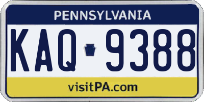 PA license plate KAQ9388