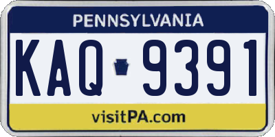 PA license plate KAQ9391