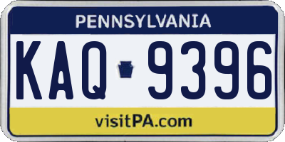 PA license plate KAQ9396