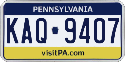 PA license plate KAQ9407