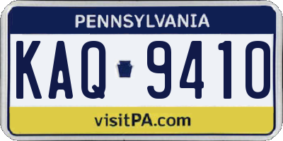 PA license plate KAQ9410