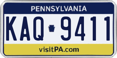 PA license plate KAQ9411