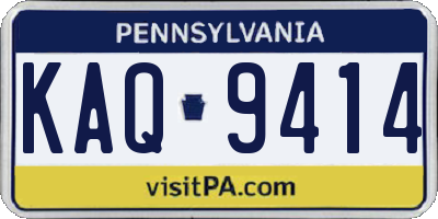 PA license plate KAQ9414