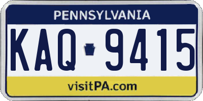 PA license plate KAQ9415