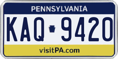 PA license plate KAQ9420