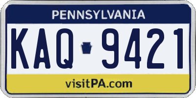 PA license plate KAQ9421