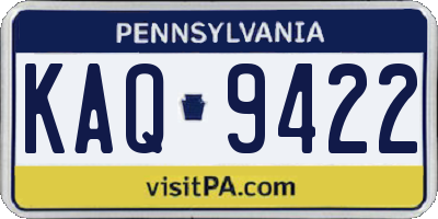 PA license plate KAQ9422