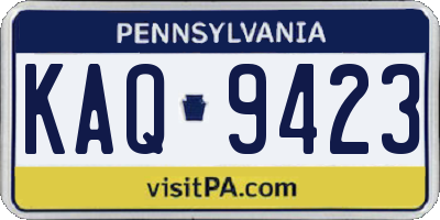PA license plate KAQ9423