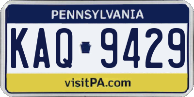 PA license plate KAQ9429