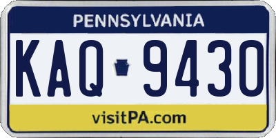 PA license plate KAQ9430