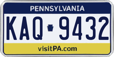 PA license plate KAQ9432