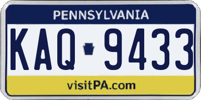 PA license plate KAQ9433