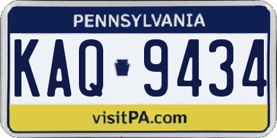 PA license plate KAQ9434