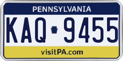 PA license plate KAQ9455