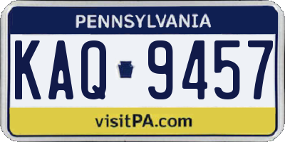 PA license plate KAQ9457