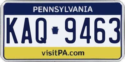 PA license plate KAQ9463