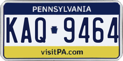 PA license plate KAQ9464