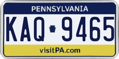 PA license plate KAQ9465
