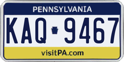 PA license plate KAQ9467
