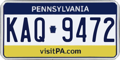 PA license plate KAQ9472