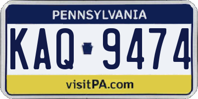 PA license plate KAQ9474