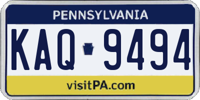 PA license plate KAQ9494