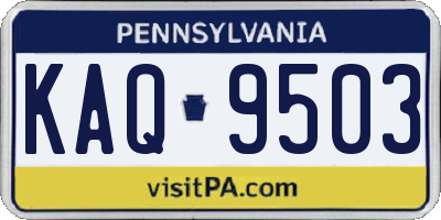 PA license plate KAQ9503