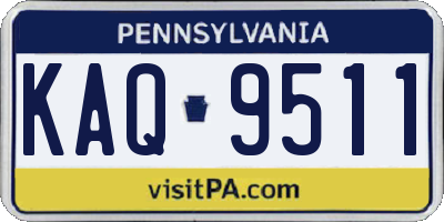 PA license plate KAQ9511