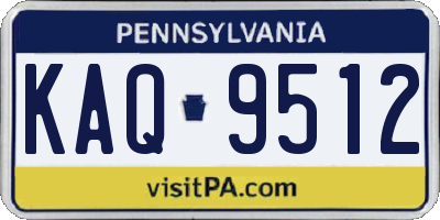 PA license plate KAQ9512