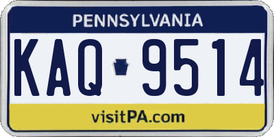 PA license plate KAQ9514