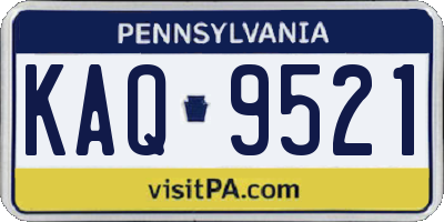 PA license plate KAQ9521