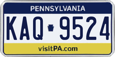 PA license plate KAQ9524