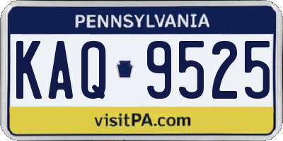 PA license plate KAQ9525
