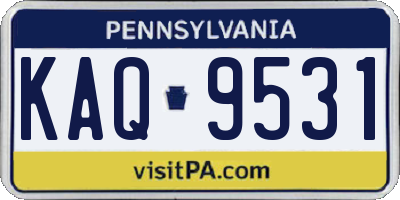 PA license plate KAQ9531
