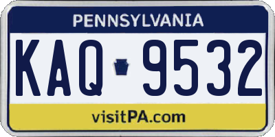 PA license plate KAQ9532