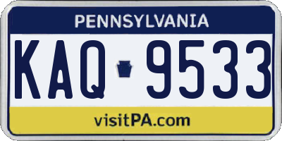 PA license plate KAQ9533
