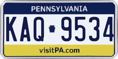 PA license plate KAQ9534
