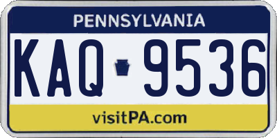 PA license plate KAQ9536
