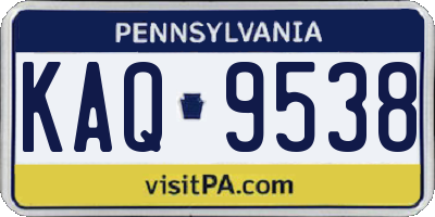 PA license plate KAQ9538