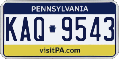 PA license plate KAQ9543