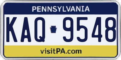 PA license plate KAQ9548