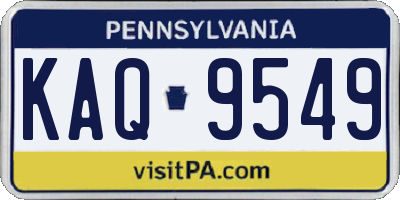 PA license plate KAQ9549