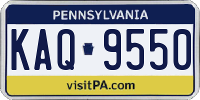 PA license plate KAQ9550