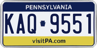 PA license plate KAQ9551